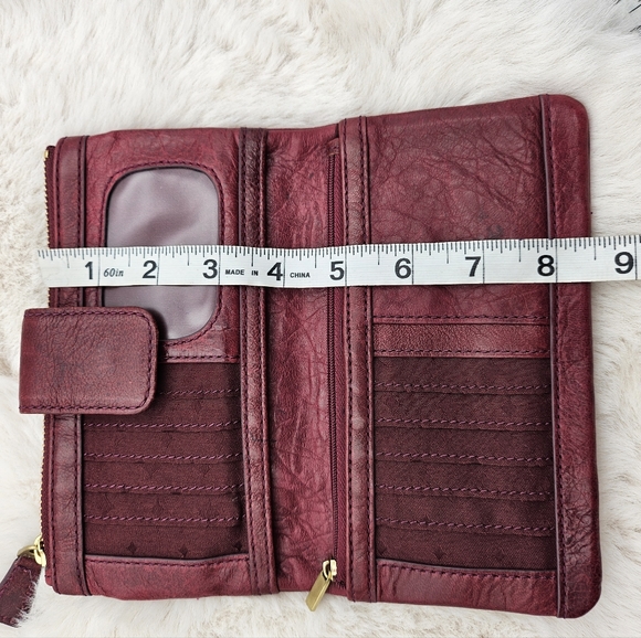 Fossil Long‎ Live Vintage Buttery Soft Leather Emory Wallet Red Clutch - Picture 3 of 9